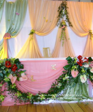 Wedding flowers and centerpieces with anthurium