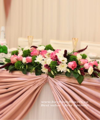 Wedding flowers and centerpieces in white-pink colors